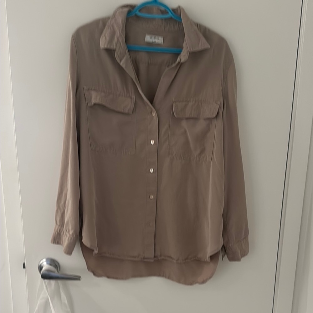 Babaton Beige Button Down Shirt